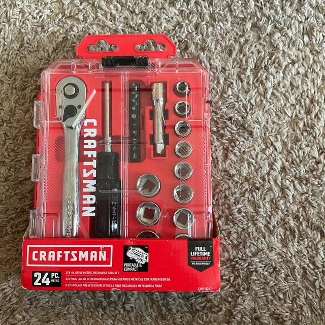 Craftsman CMMT12011 3/8 in. drive Metric 6 Point Nano Mechanic's Tool Set 24 pc
