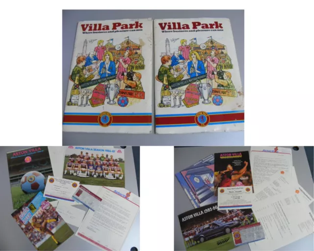 Aston Villa v Man Utd & B'ham City Souvenir Handbook Packs -Tickets, Programmes