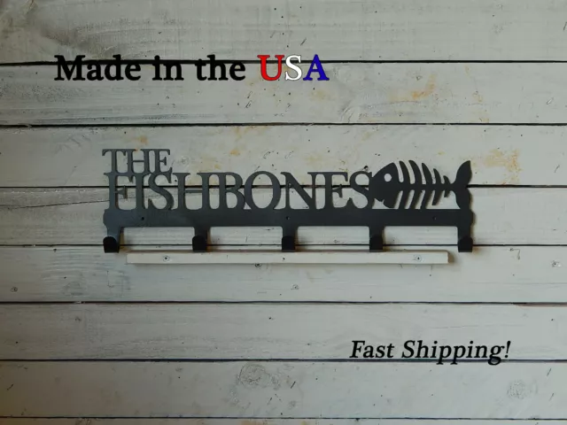 Fish Bone Coat Rack-Fossil Decor-Fish Wall Art-Personalized Name Hook-CR1055
