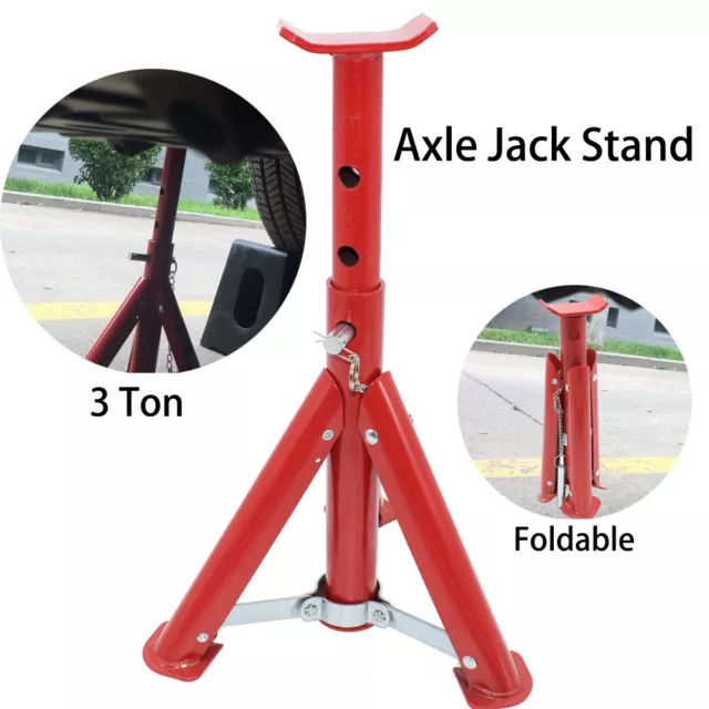 Axle Jack Stand 3 Ton Lifting Car Truck Caravan Heavy Duty Steel Extended Height