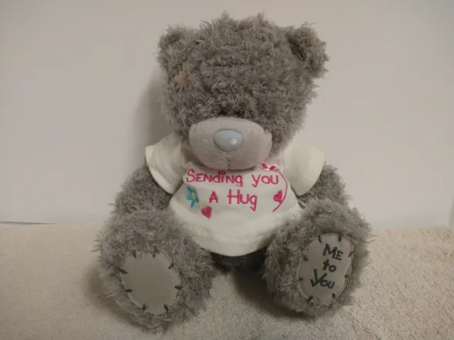 Tatty Teddy 8" Me to You Carte Blanche Gray Teddy Bear Plush 'Sending You A Hug'