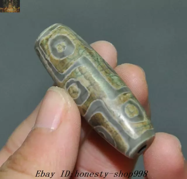 1.6'' Collect Rare Authentic Old Tibet tibetan agate dzi Pray beads Antiques