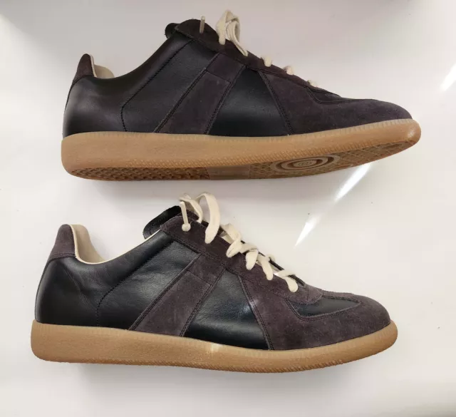 Maison Margiela Replica Sneakers - Brown Leather with suede- Size 42.5/9.5 - New