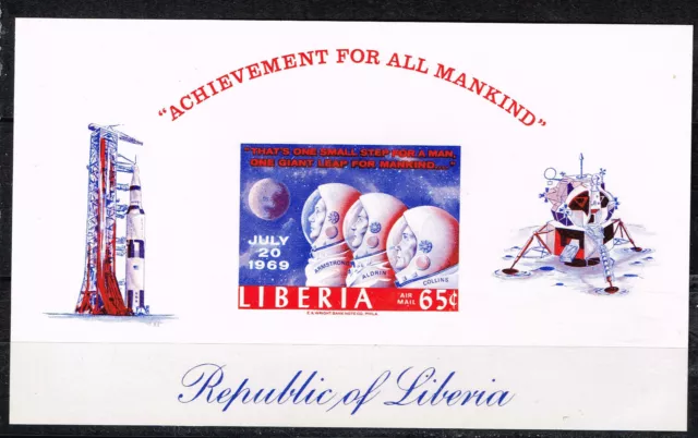Liberia Space Apollo 11 Moon Explorers Souvenir Sheet 1969 MNH