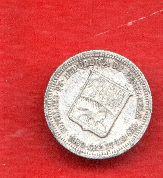 Venezuela 25 Centimpos 1960 Silver