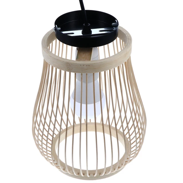 Abat-jour Suspension Lanterne En Bambou Rotin - Style Asiatique, 41 Cm, E27, Idéal Salon Ou Bureau