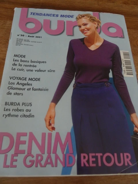 Magazine BURDA Tendances Mode 'Denim' Août 2001 N°20 - Occasion