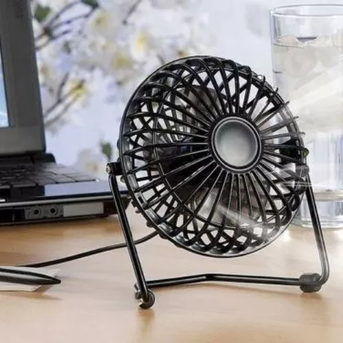 mini ventilatore usb da tavolo portatile Notebook per Ufficio Ruotabile nero