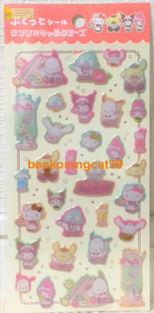 Sanrio Character Fluffy Sticker Hello Kitty My Melody Pochacco Cinnamoroll...