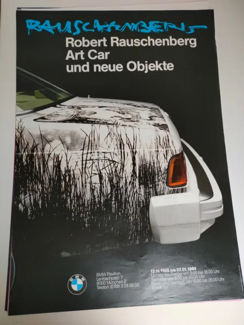 Plakat BMW ART CAR Robert Rauschenberg 1989 A1 Original TOP!