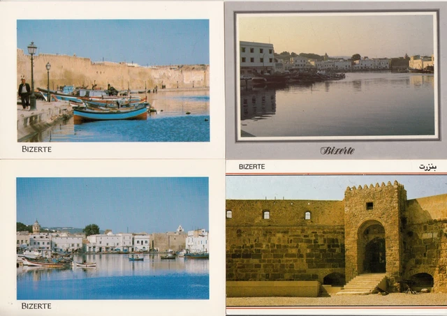 Lot 4 cartes postales anciennes TUNISIE TUNISIA BIZERTE
