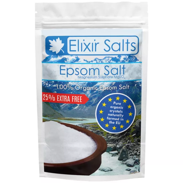 Elixir Salts 100% Pure Organic FCC Food Grade Bathing Salt + 25% Free