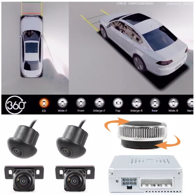 3D HD Panoramic Camera 360° View Parking Monitor DVR System 4 Way Video Record