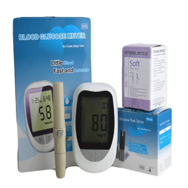 DIABETES SUGAR METER Blood Glucose Monitor Testing Kit 50PCS Test Strip