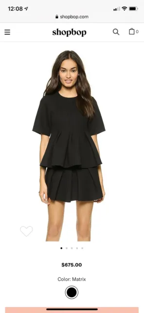 Alexander Wang Pleated Neoprene Peplum Top ORIG $675, Black Size 6