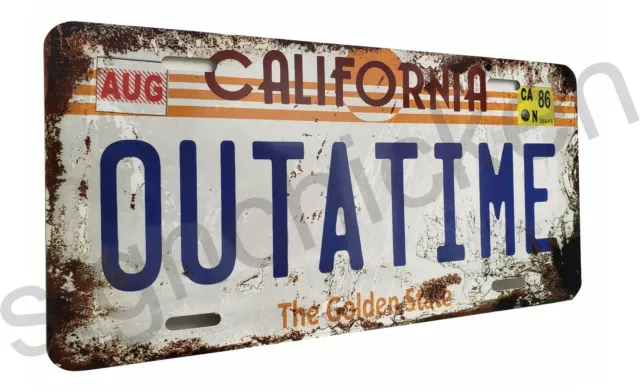 Back to the Future / DeLorean / OUTATIME  license plate VINTAGE LOOK