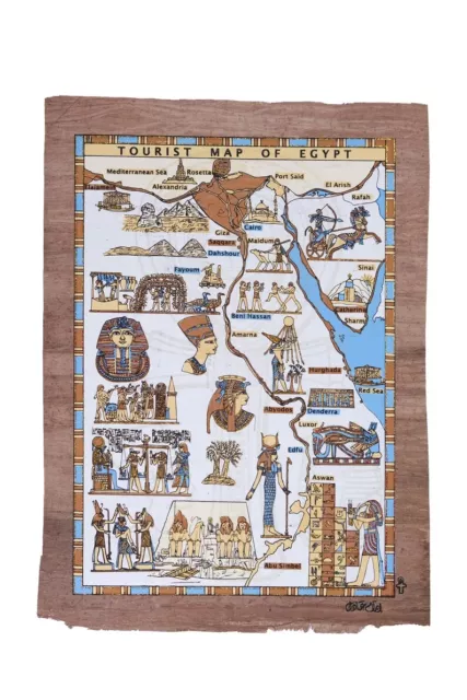 Ancient Egyptian papyrus of Egypt Map Glow in the dark