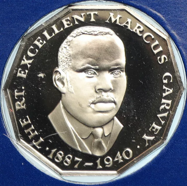 1976 JAMAICA Excellent Marcus Garvey OLD VINTAGE Proof 50 Cents Coin i103237