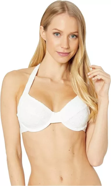 Kate Spade New York Eyelet Underwire Bikini Top White MD (US 6-8)