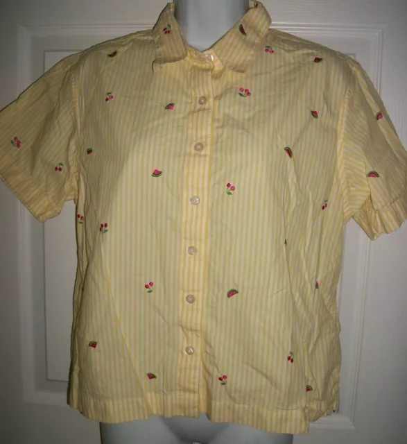 Mountain Lake Petite Women's Yellow & White Striped Shirt Size PM