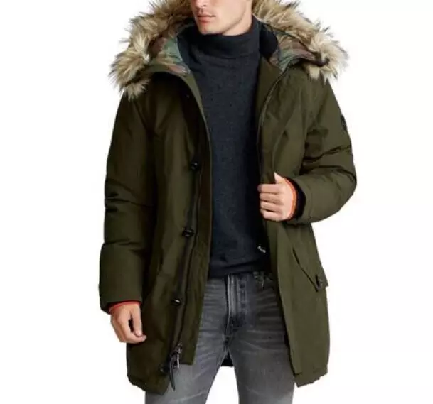 Polo Ralph Lauren Men's Faux-Fur-Trim Down Parka S Estate Olive  "Missing D0104