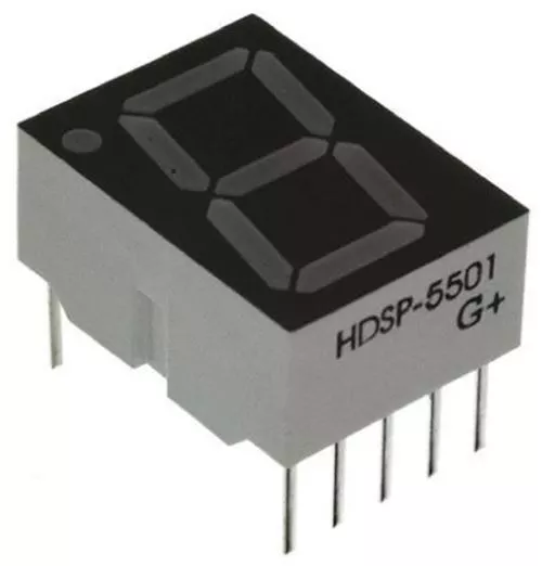 1 x Broadcom HDSP-5501 7-segment Affichage Led, ca Rouge 3.7 Mcd Rh Dp 14.2mm