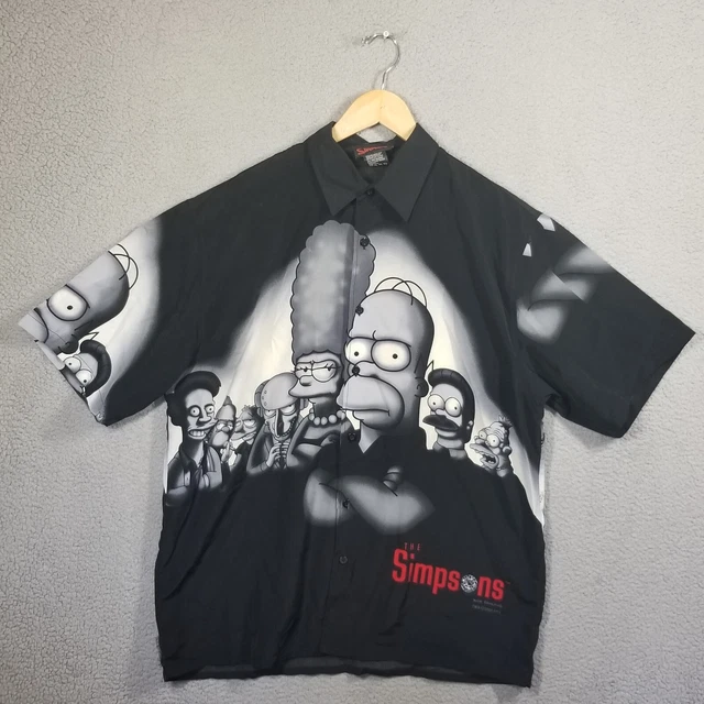THE SIMPSONS X Sopranos Button Up Shirt Men XL HOMER 2001 Vintage 