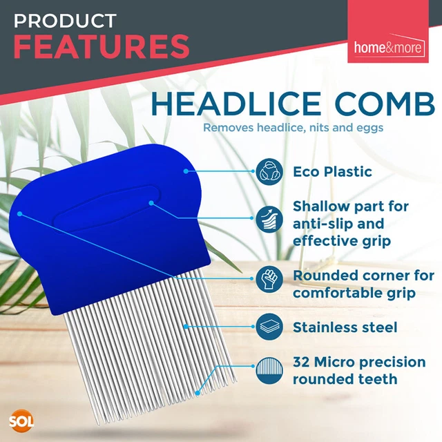 2 Metal Head Lice Comb Fine Tooth | Pet Dog Cat Flea Hair Kids Nit Eggs LI