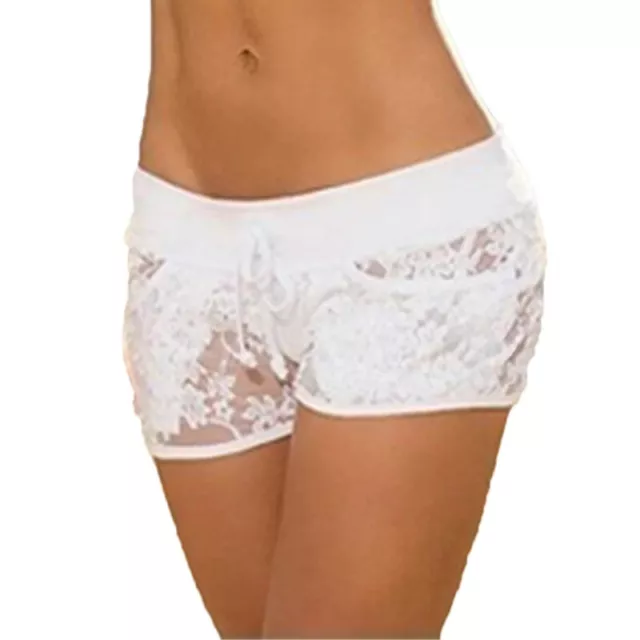 New Women Fashion Shorts Sexy Black Lace Hollow Out Summer Short Pant`US 3