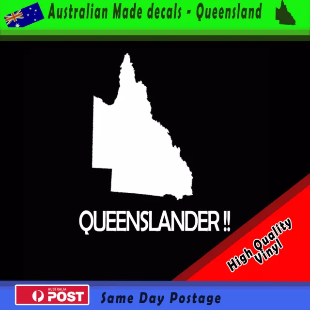 Queensland Car Sticker Queenslander QLD White Bumper Sticker window maroon