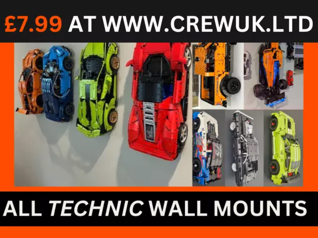 ALL WALL MOUNTS LEGO Technic Cars GT Porsche Sian Bugatti Ferrari F1 RSR GTE SP3