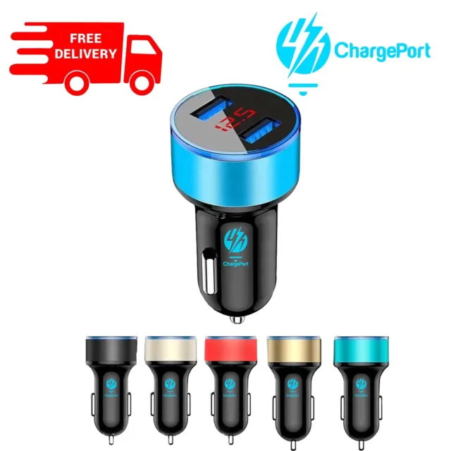 Fast Car Charger USB Cigarette Lighter Socket 2-Port Adapter For iPhone Samsung