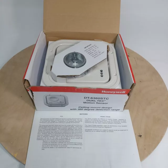 Honeywell Dual Tec Motion Sensor DT-6360STC 360 Degree Detection Ceiling Mount