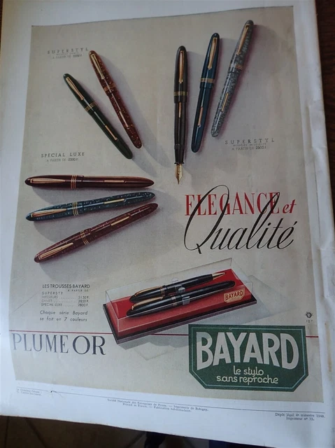 Set De 2 Stylos Plume Bayard - Plume En Or, Coffret D’époque - Neuf Avec étiquettes