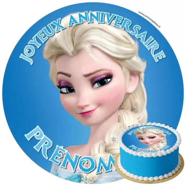 Reine des neiges Elsa Décoration de gâteau comestible disque Azyme Sucre