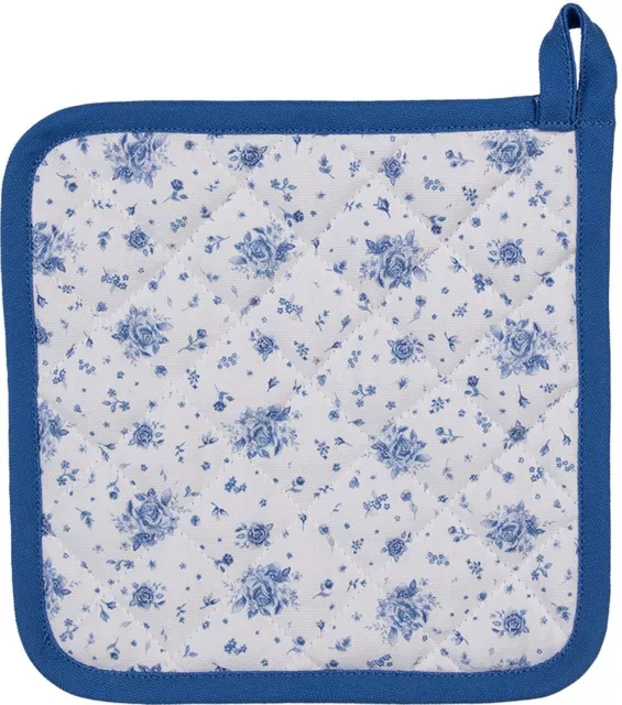 Clayre & Eef BRB45 Topflappen Beige, Blau 20x20 cm