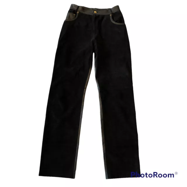Vera Pelle Leather Pants Lavorazione Artigiana size 44 Vintage Suede Hand Craft
