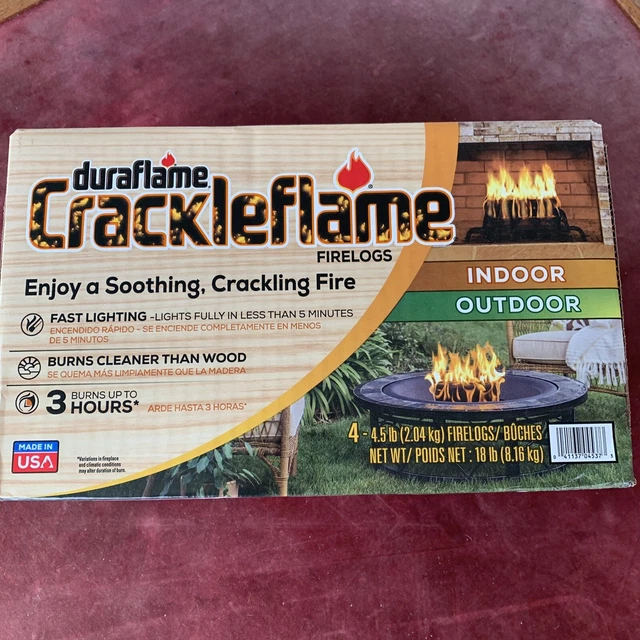 duraflame Crackleflame 4,5 lb 3 horas cortafuegos interior/exterior chimenea (4 piezas)