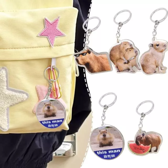 Acrylic Cute Capybara Pendant Keychain Acrylic Hanging-Charm Keyring New 20 GX