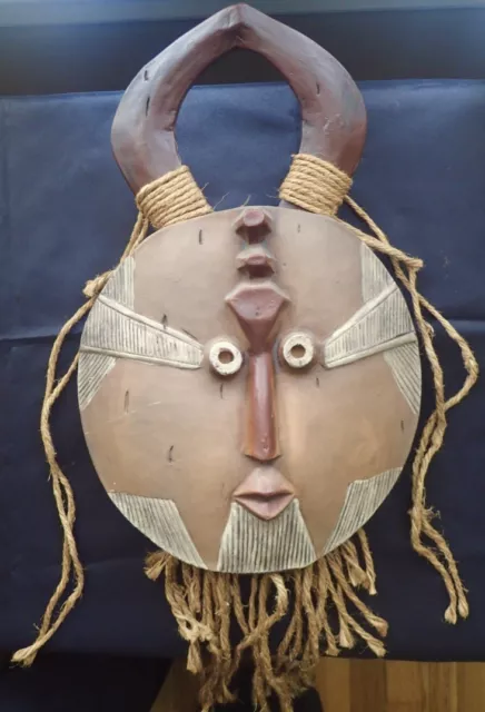 Baule 'Goli' Kple Kple Horned Mask 15" - Ivory Coast African Tribal Art