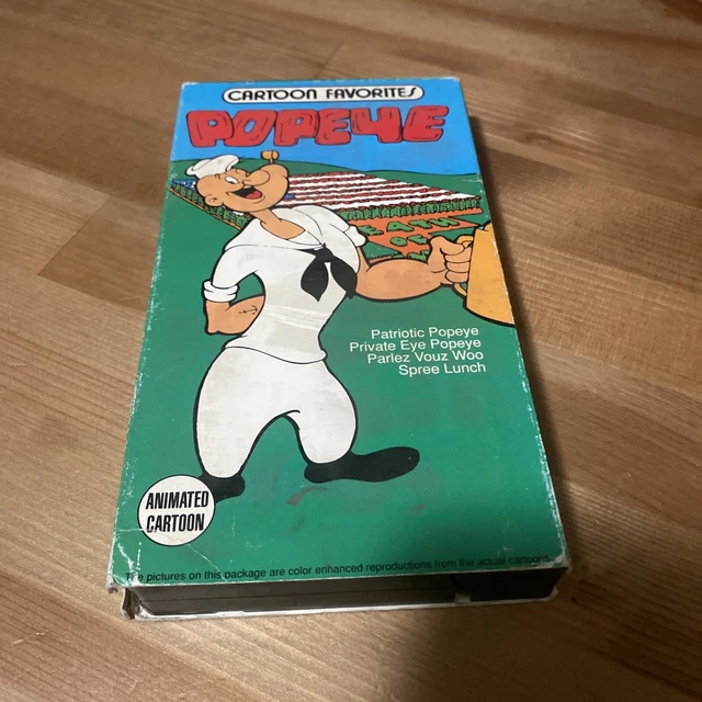 CARTOON FAVORITES POPEYE Vhs 1990 13076 tape on cover Patriotic Popeye