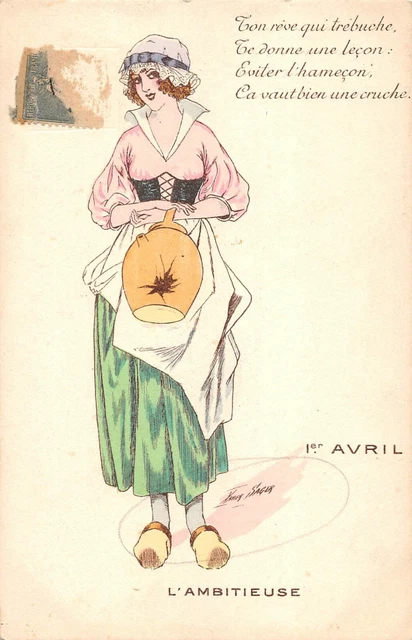 CPA Fantasy - 1er April - L'Ambitieuse- (Illustrator Xavier Sager )