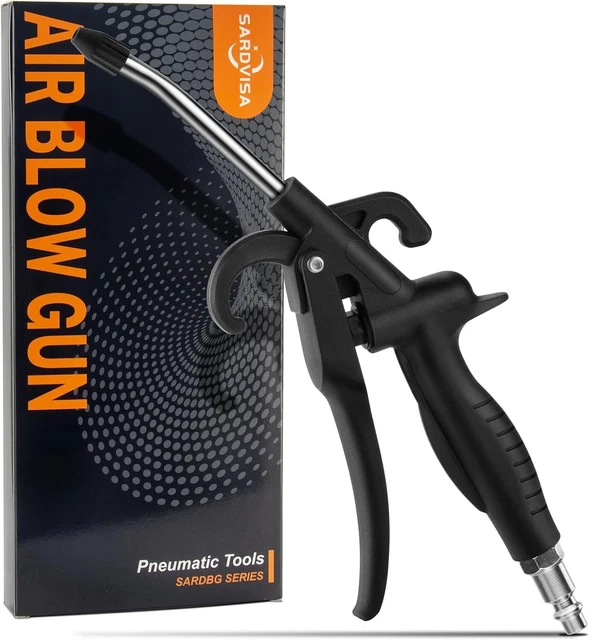 HIGH VOLUME AIR Blow Gun with Rubber Guard Air Flow Nozzle, Industrial