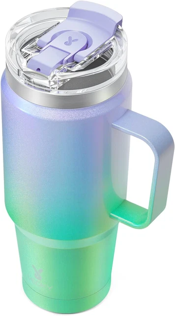32Oz Tumbler with Handle, Stainless Steel Travel Mug with 2-In-1 Straw and Sip L