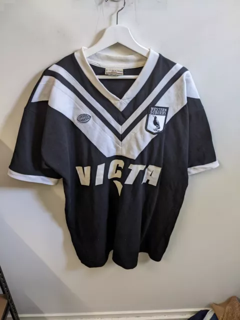 Western Suburbs Magpies Jersey Mens L Rugby League Retro Classic VICTA NRL 1978