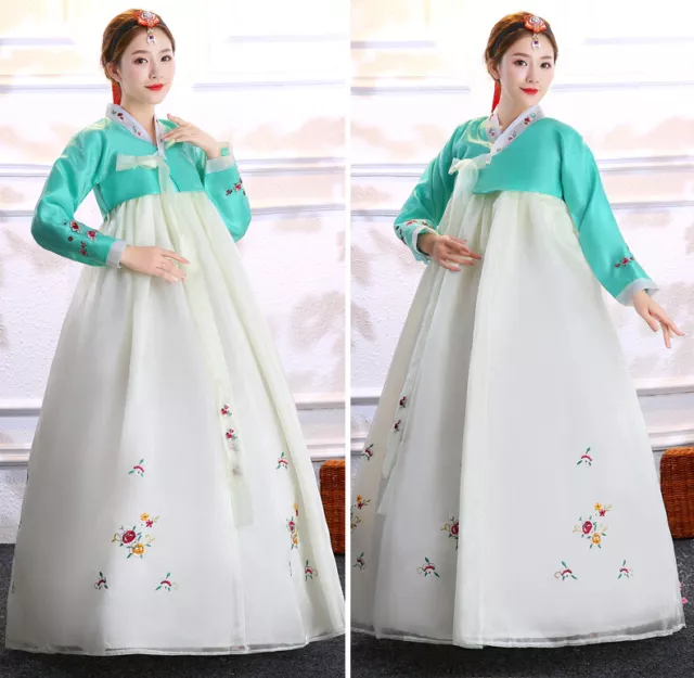 Korean Style Traditional Womens Dress Hanbok National Costumes Kimono Floral New