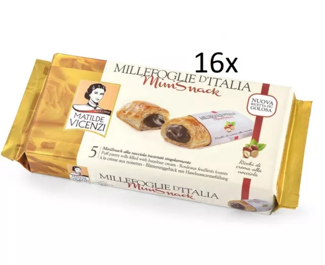 16 Matilde Vicenzi Mini Snack Nocciola kekse mit Haselnusscreme 125g Blätterteig