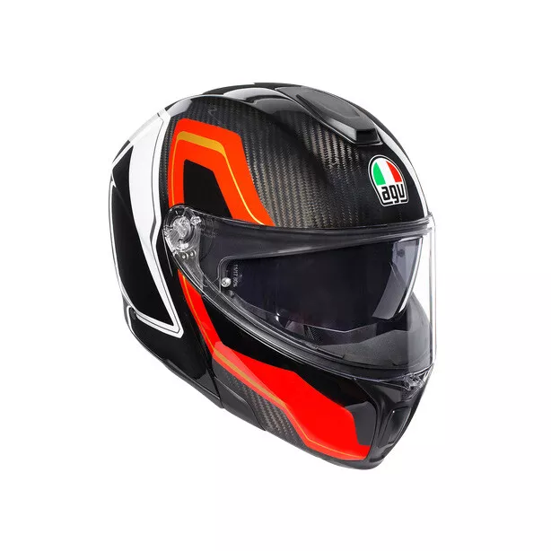 AGV Motorrad Helm SPORTMODULAR SHARP CARBON/RED/WHITE NEU