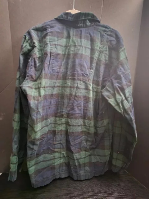 POLO RALPH LAUREN Sleepwear shirt Button down green blue plaid size M ...