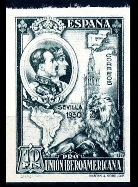 España 1930. Iberoamericana. Edifil 580ccbs. Variedad pizarra. MNG. (*).